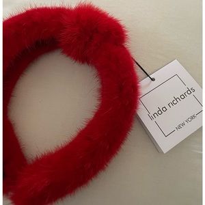 Linda Richards Mink Knot Women's Headband RED, *NEW w/tags